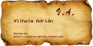 Vilhelm Adrián névjegykártya